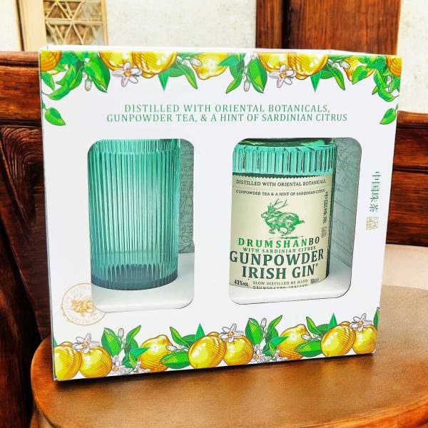 Drumshanbo Gunpowder Irish Gin Sardinian Citrus Glass Gift Set