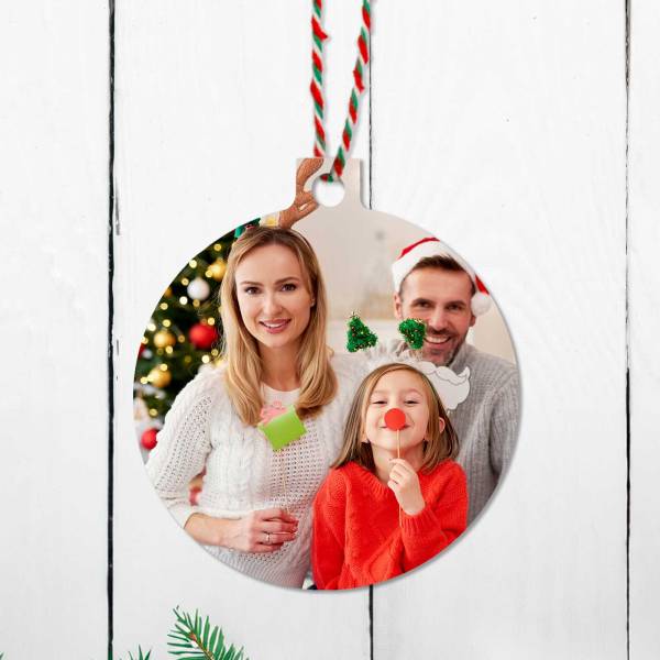 Any Photo - Round Christmas Tree Decoration