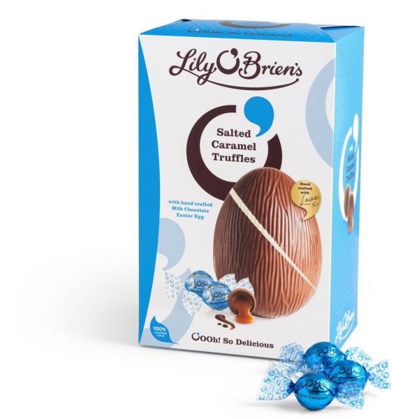 Lily O'Brien Milk Chocolate Egg With Salted Caramel Truffles 270g