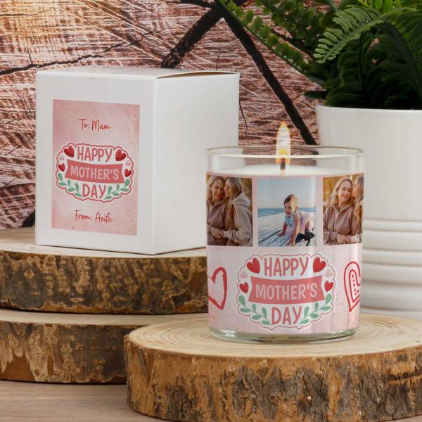 Happy Mother's Day 3 Photos - Personalised Scented Candle