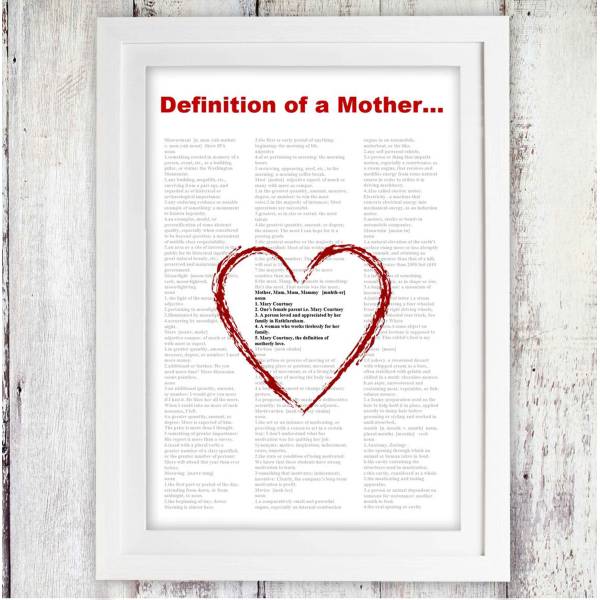 Definition of a Mother Personalised Framed Poster