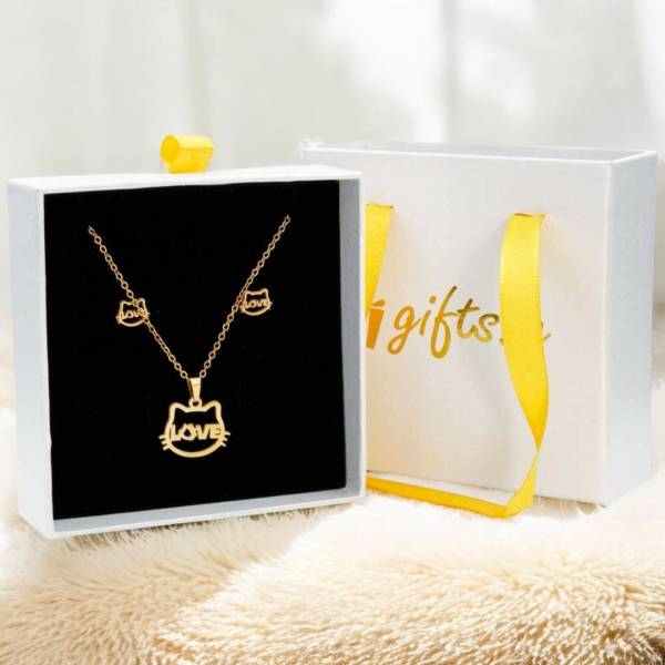 Kitty Cat Love Necklace & Earrings