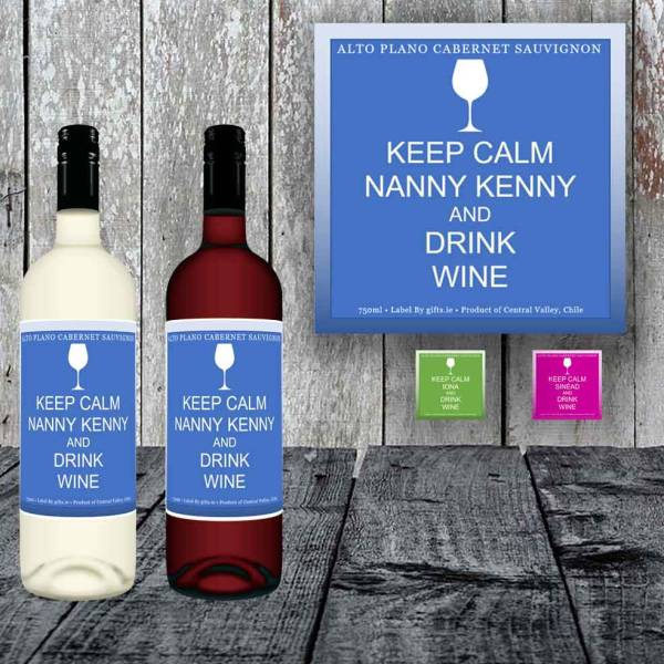 Keep Calm Personalised Wine