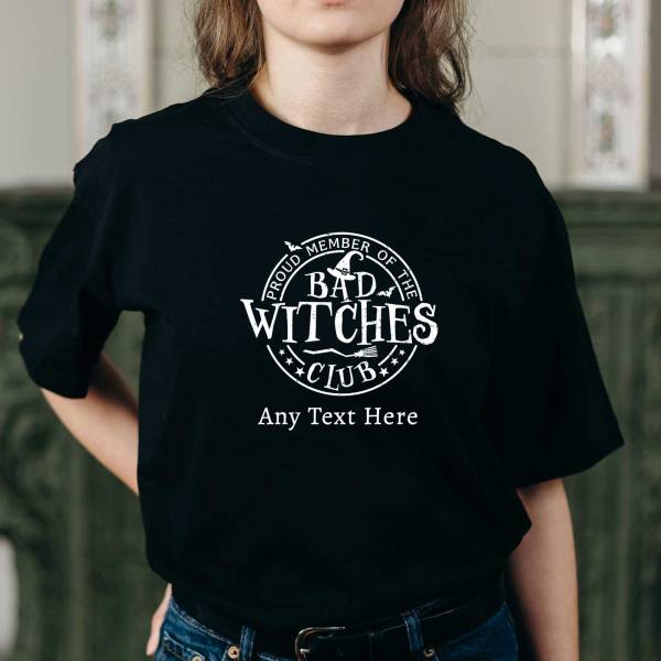 Bad Witches Club - Personalised Black T-Shirt