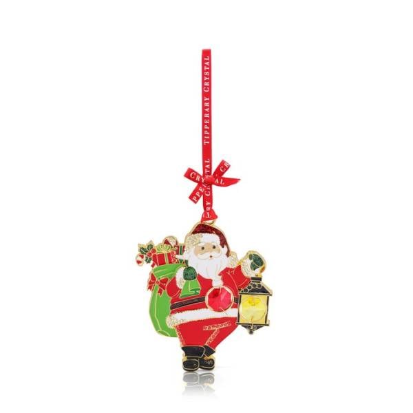 Tipperary Crystal Gem Christmas Decoration -Santa & Lantern