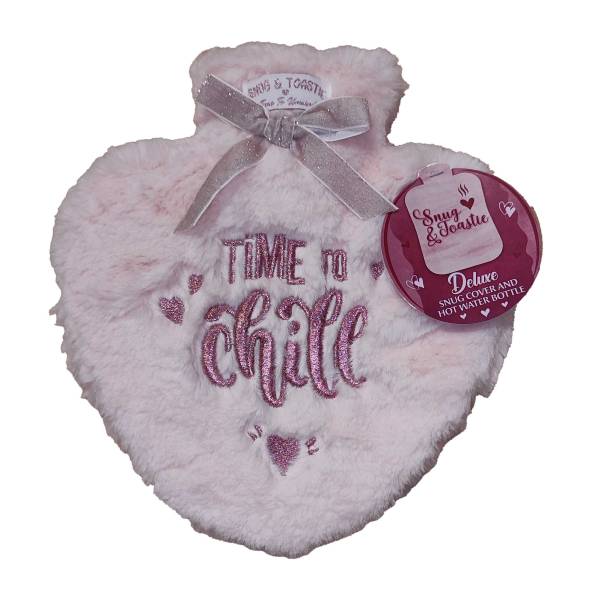 Slogan Plush Heart Embroidery Hot Water Bottle