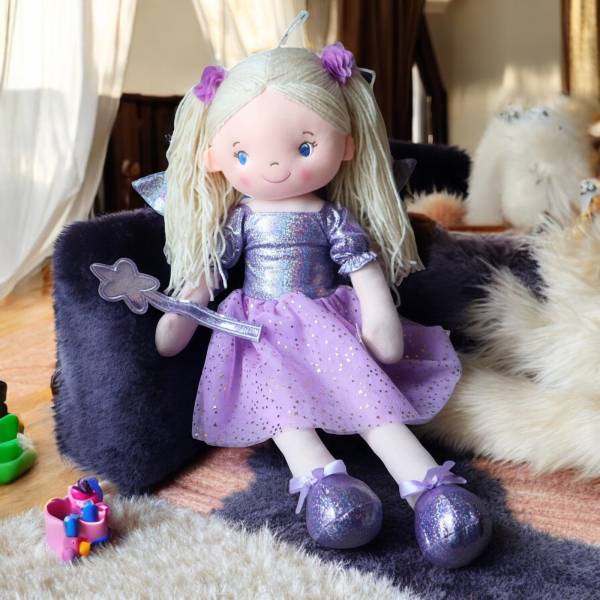 Embroidered Personalised Ragdoll With Fairy Wings & Wand