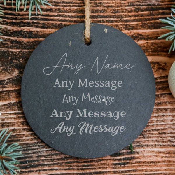 Personalised Christmas Slate Ornament 12x12cm