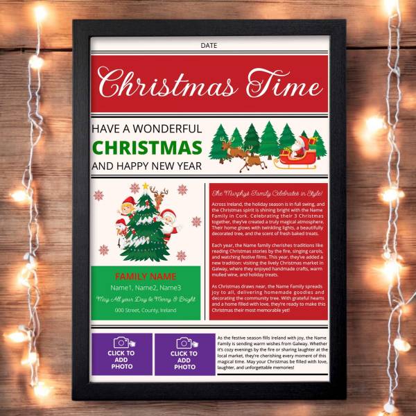 Personalised Christmas Time Poster