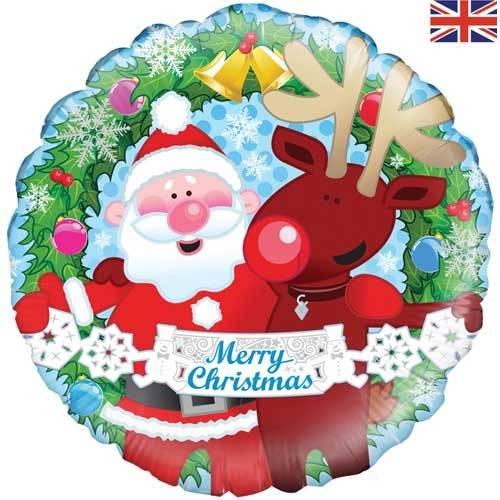 Merry Christmas Santa & Rudolf Balloon in a Box