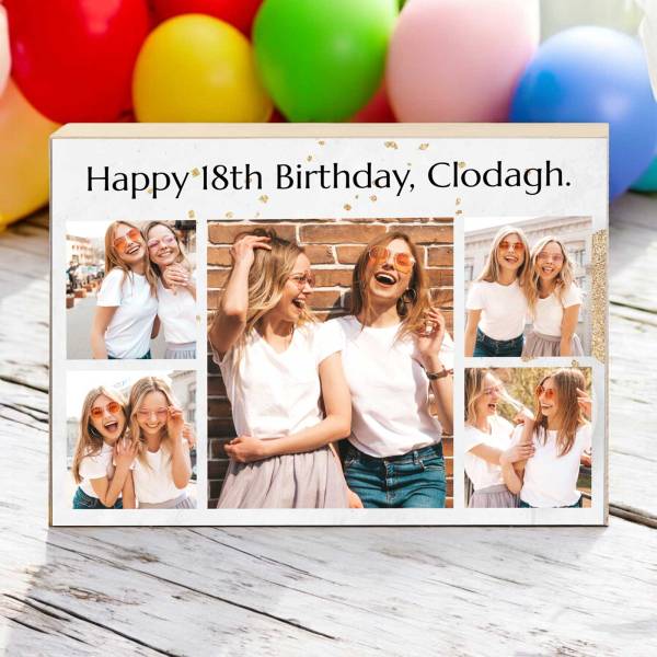 Personalised Happy Birthday - Wooden Photo Block