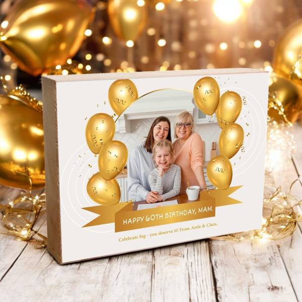 Personalised Happy Birthday - Wooden Photo Block