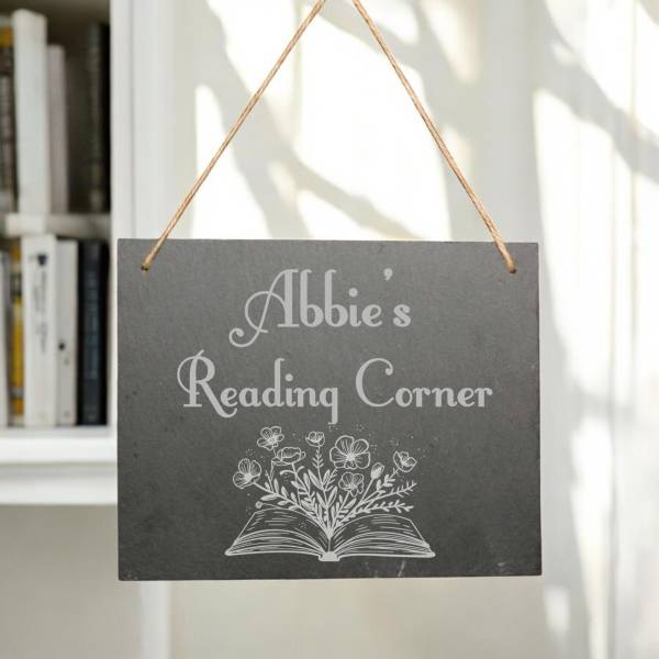 Book Lovers - Personalised Large Hanging Slate