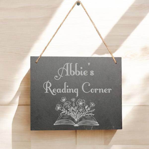 Book Lovers - Personalised Large Hanging Slate