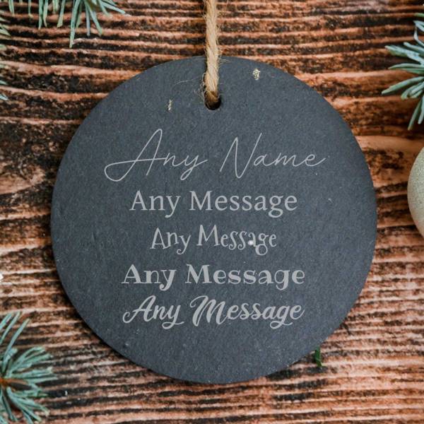 Personalised Round Slate Hanging Sign 12x12cm