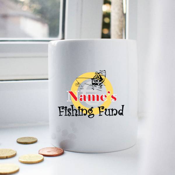 Fishing Fund Personalised Money Jar