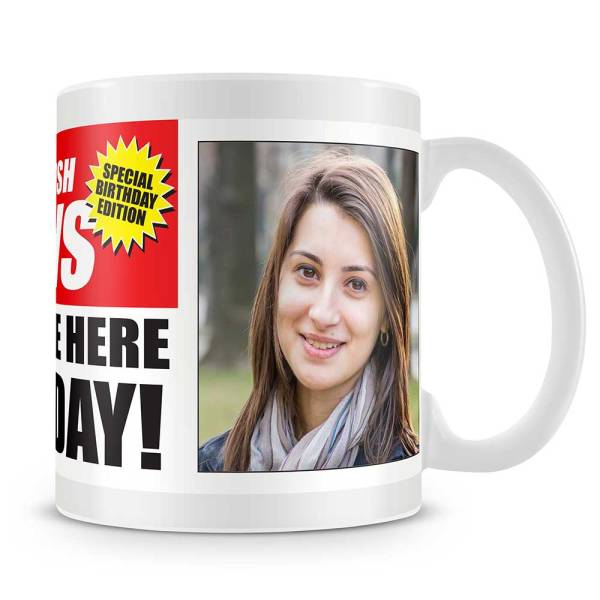 News Birthday Personalised Photo Mug