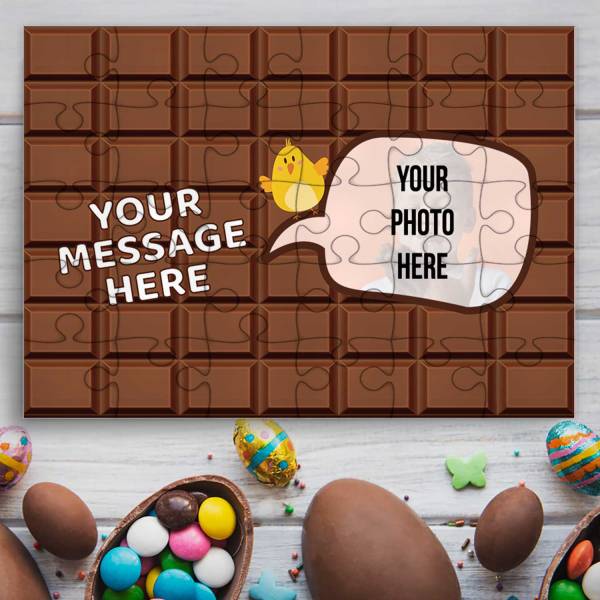 Easter Love Chocolate Photo Personalised Jigsaw