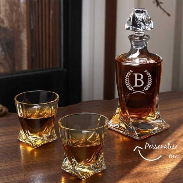 Twist Decanter & Tumbler Gift Set from Tipperary Crystal