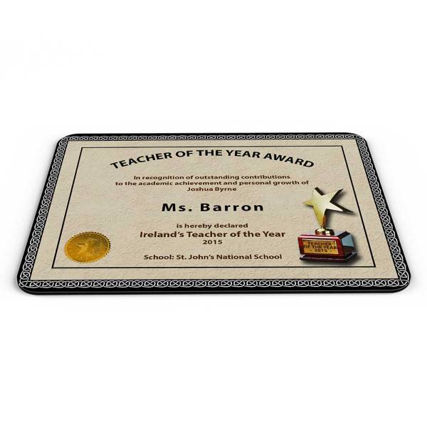 Teacher of the Year Personalised Mouse Mat