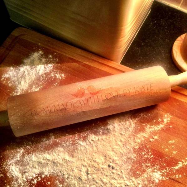 Homemade With Love Personalised Rolling Pin