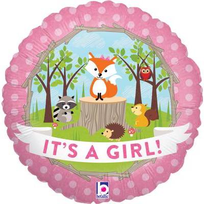 Woodland Baby Girl Balloon in a Box