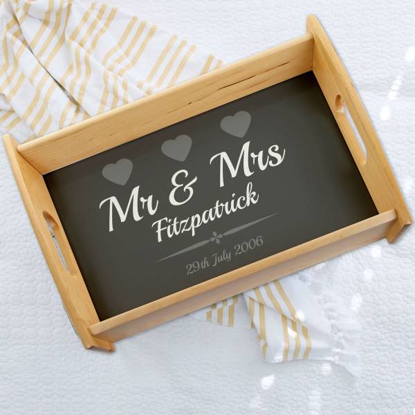 Mr & Mrs Breakfast Serving Tray