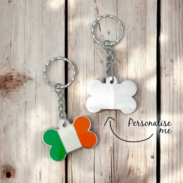 Irish Flag Dog Tag/Keyring - Engraved