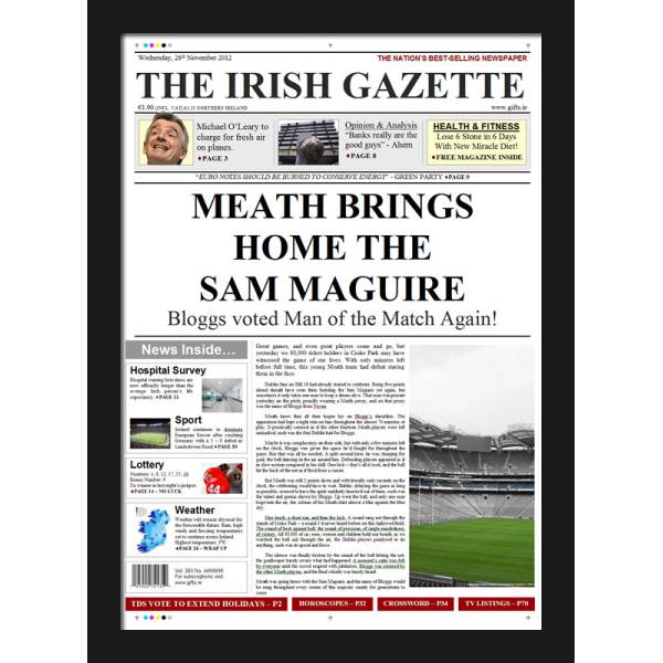 GAA Football Newspaper Spoof