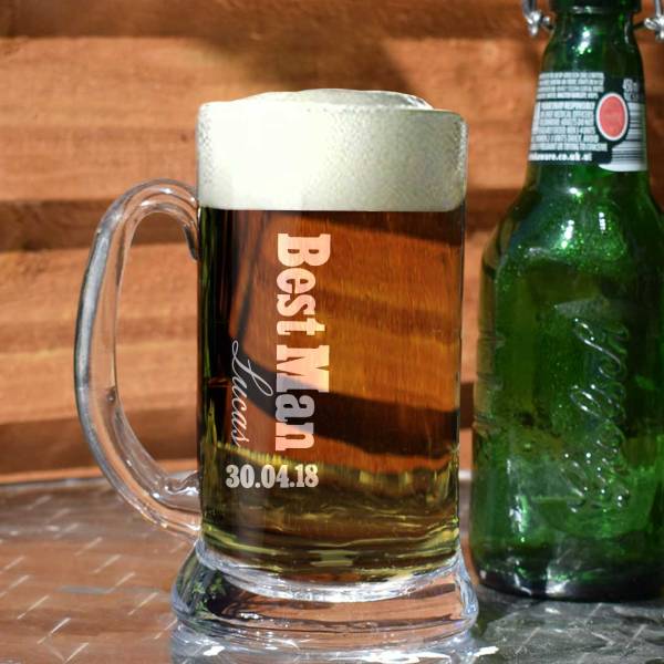 Vertical Wedding - Personalised Tankard Glass