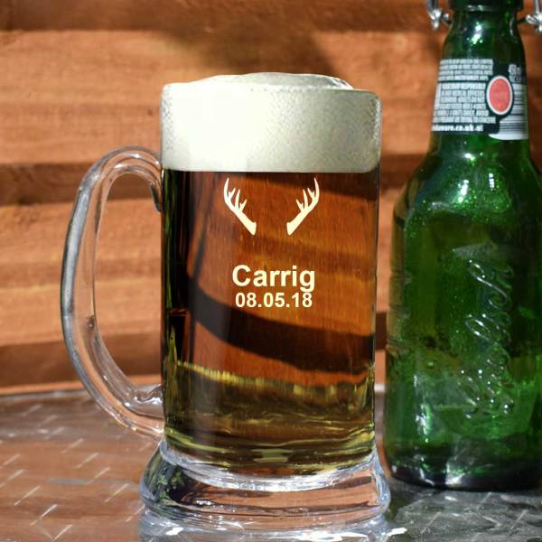 Antlers - Personalised Tankard Glass