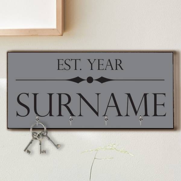 Surname and Year Personalised Key Hanger