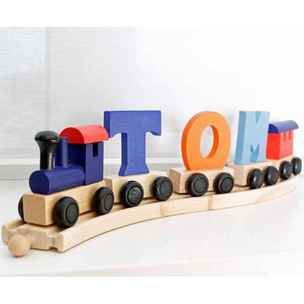 Coloured Personalised Wooden Train Name