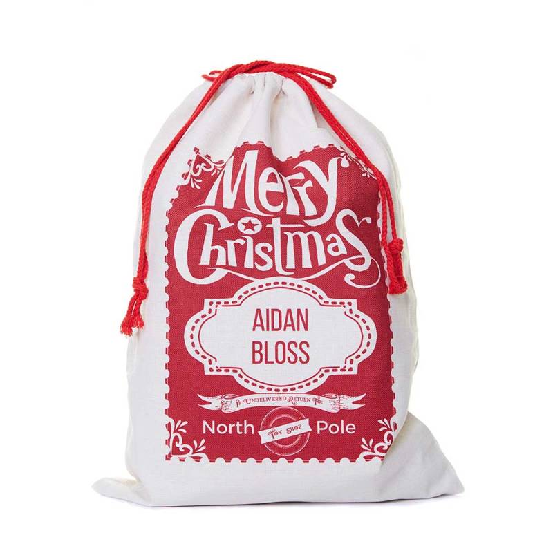 Merry Christmas Christmas Santa Sack - Red