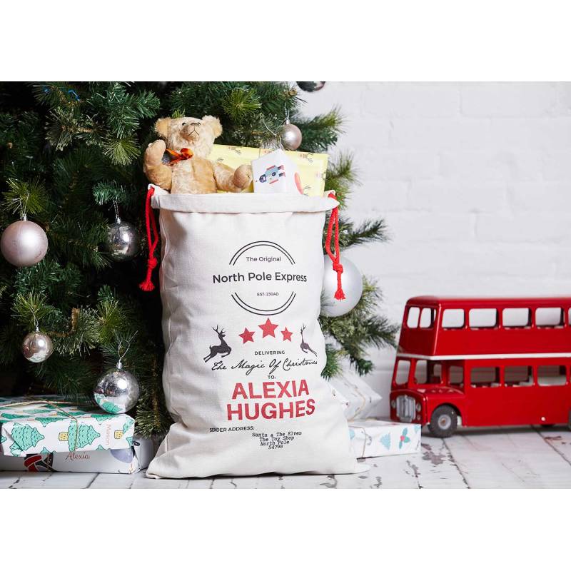 North Pole Express Christmas Santa Sack