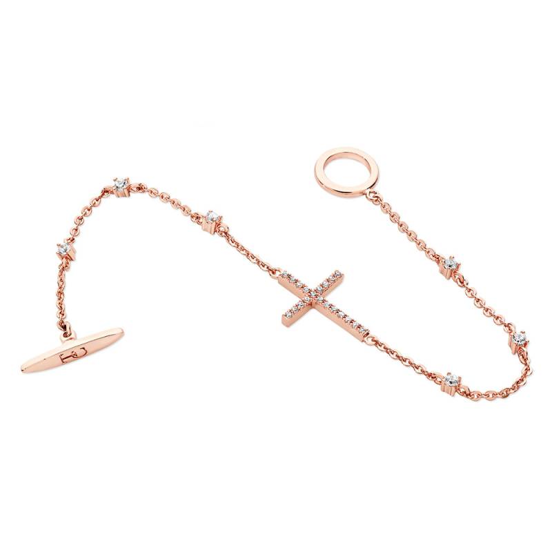 Cz Rose Gold Cross Bracelet