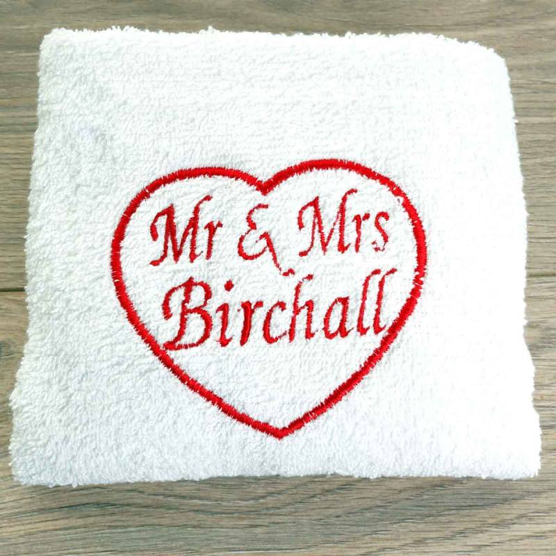 Mr & Mrs Personalised Hand Towel