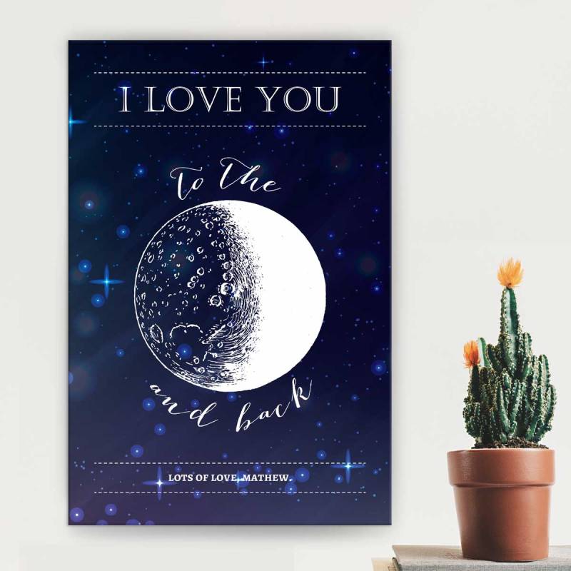 I Love You To The Moon And Back Stretched Canvas 12x16 Inch