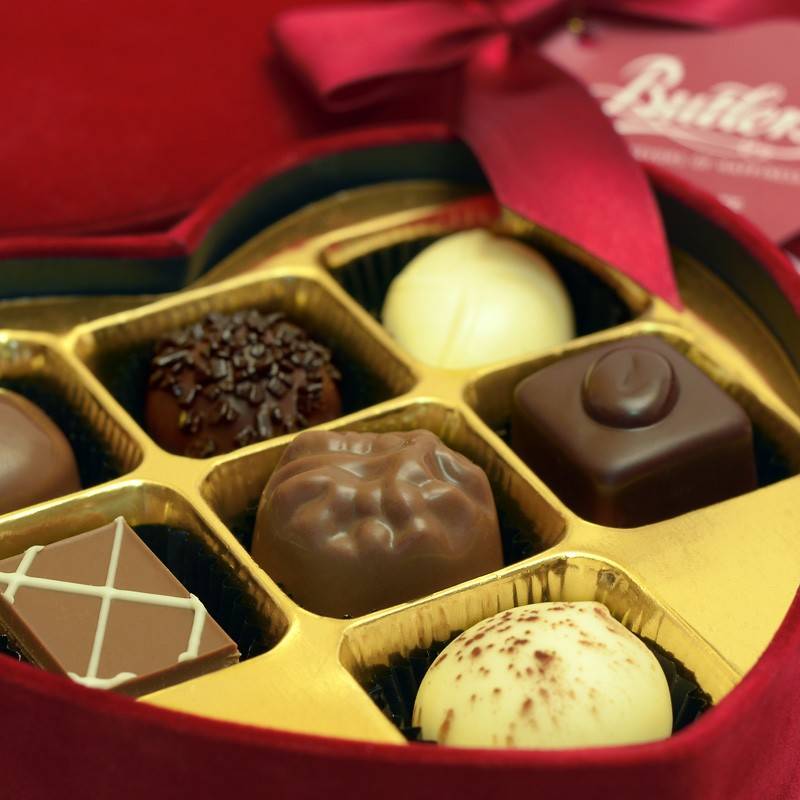 Butlers Medium Velvet Heart Chocolates