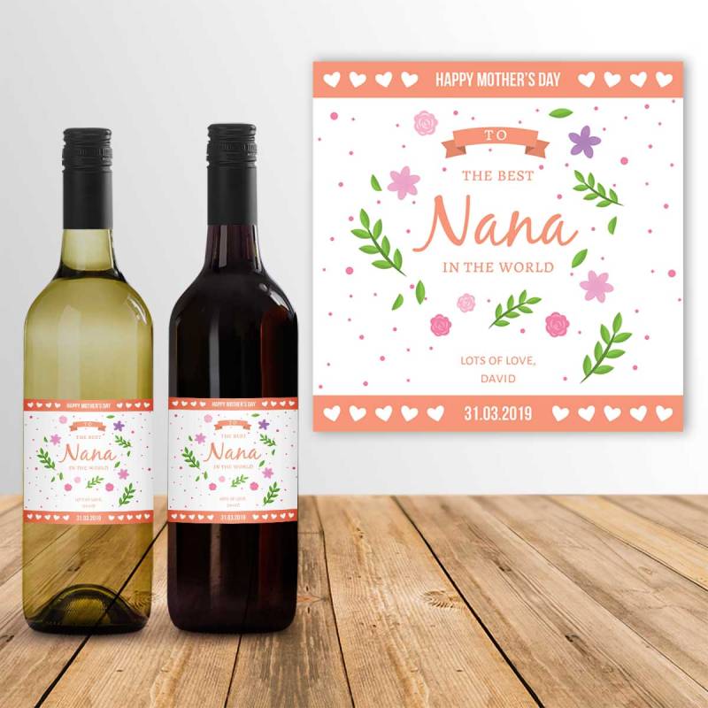 To The Best Nana In The World Personalised Wine