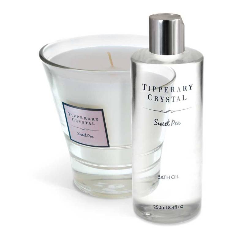 Sweet Pea Candle & Bath Oil Set