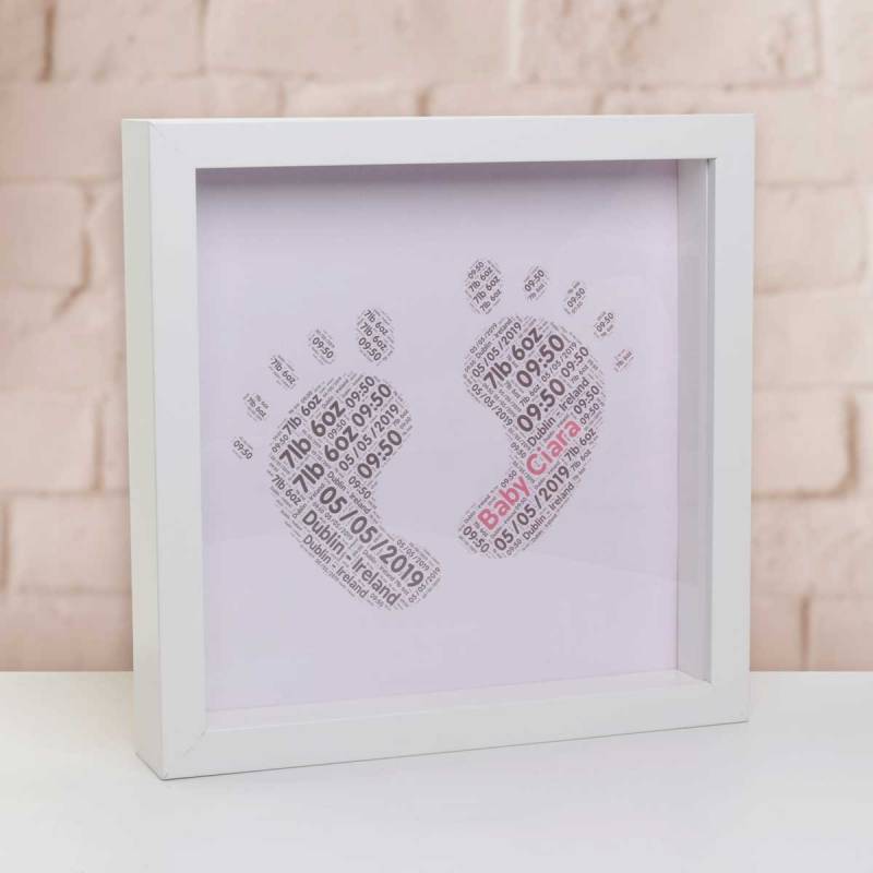 New Baby Feet Personalised Box Frame