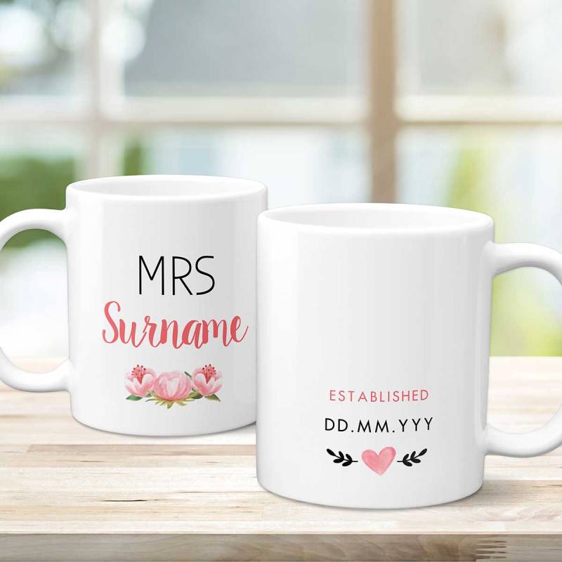 Any Name Any Message Pink Flower Personalised Mug