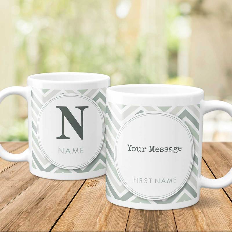 Any Name Any Message Grey Personalised Mug