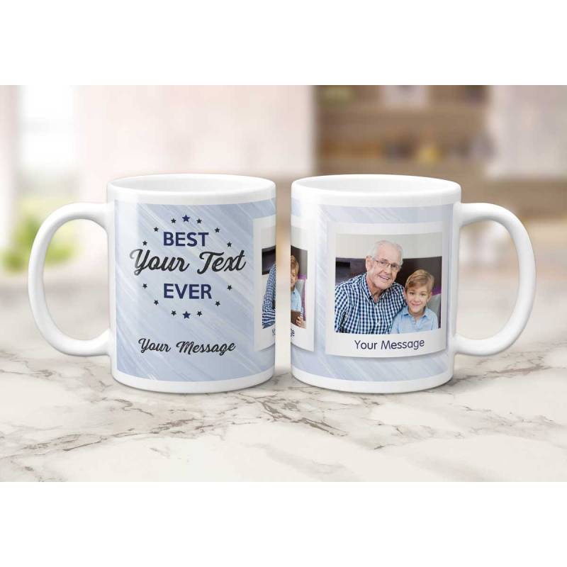 Best Any Text Ever Any Photo Blue Personalised Mug