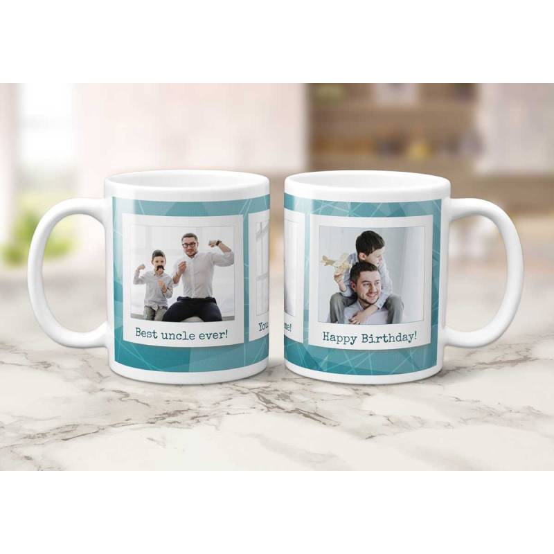 Any Text Any Photo Blue Personalised Mug