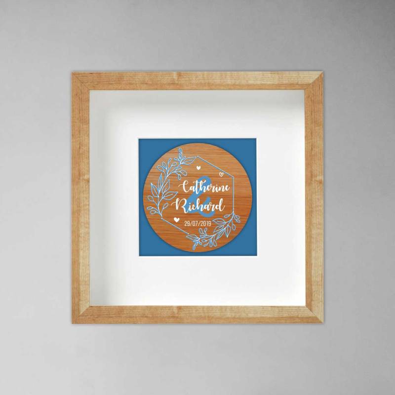 Names And Date Blue Box Frame