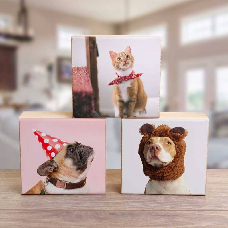 Personalised Photo - Wooden Photo Blocks 4x4