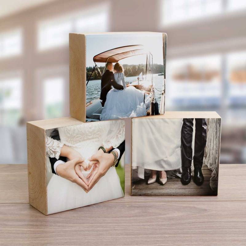 Personalised Photo - Wooden Photo Blocks 4x4