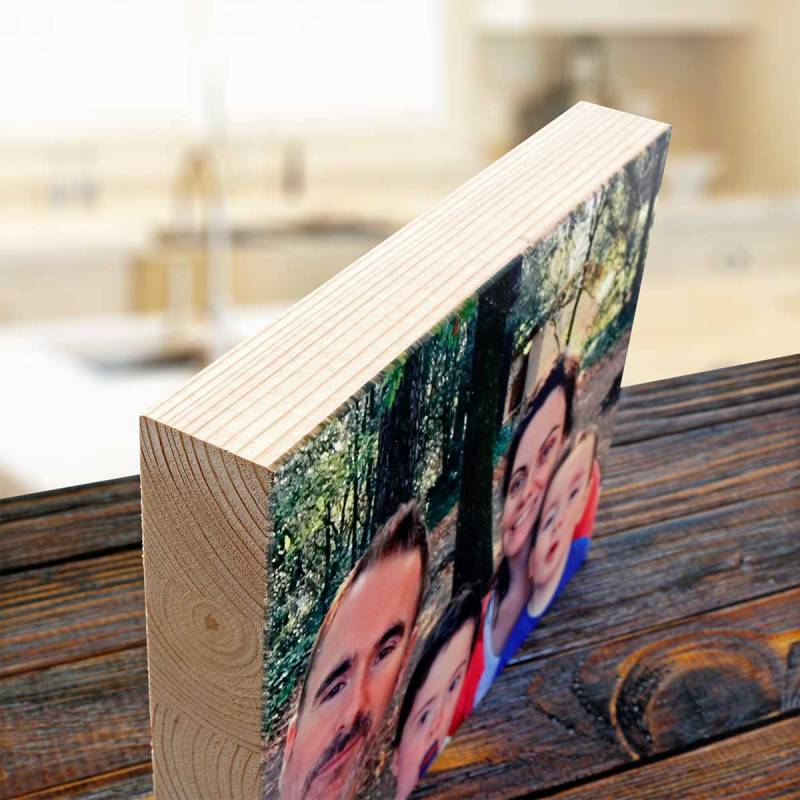 Any Photo Any Name Hearts - Wooden Photo Blocks